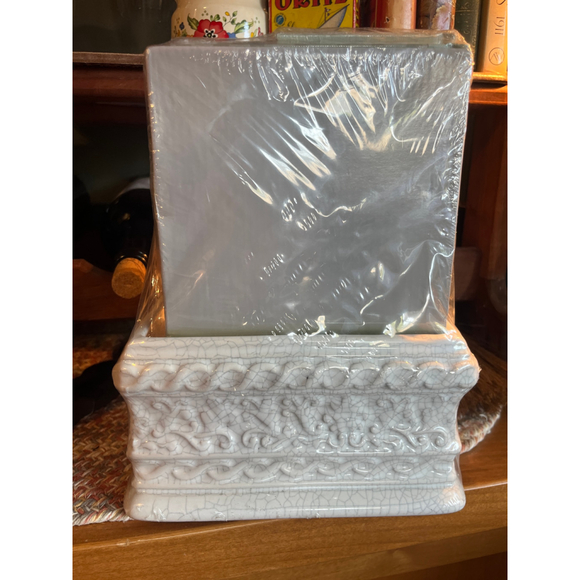 Vintage Cottagecore Desk Set w Ceramic Planter – Floral Garden Stationery Organi - Picture 5 of 6